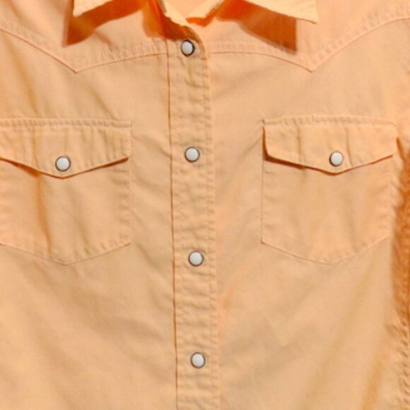 C.E. Schmidt Women’s Western Orange Long Sleeve Pearl Snap Shirt – Size: Medium - Picture 3 of 9